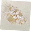 FRCOLOR 5-Piece Pearl and Flower Bridal Hair Comb Set view 3
