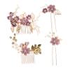 4-Piece Handmade Alloy Bridal Hair Comb Set for Weddings view 1