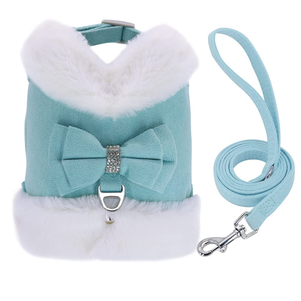 Pet Harness and Leash Set for Dogs and Cats - Winter Clothing (Color: Blue, Size: XS1)