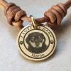 Personalized Engraved Brass Dog Tag with Photo and Contact Information view 1