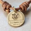 Personalized Engraved Brass Dog Tag with Photo and Contact Information view 1