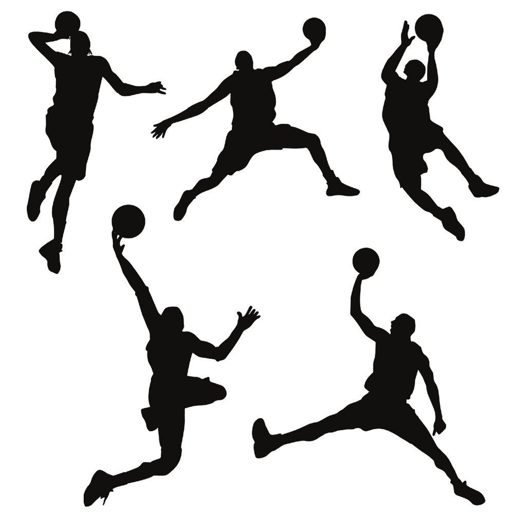 ZWEBY Basketball Boys' Wall Decal, Cool Shooting Action Art, DIY Peel-and-Stick Wall Decor