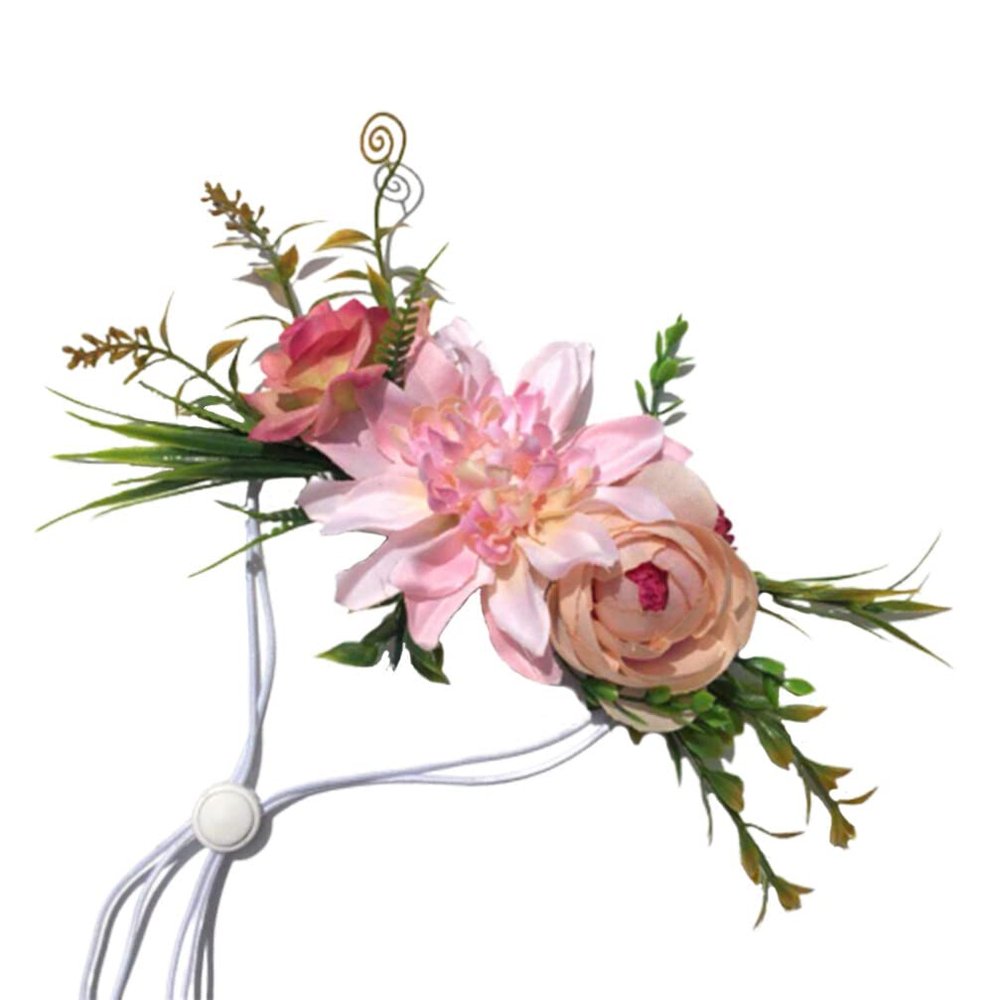 POPETPOP Floral Headwear for Dogs and Cats, Adjustable Flower Crown for Weddings and Parties, C Variant