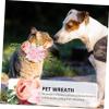 POPETPOP Floral Headwear for Dogs and Cats, Adjustable Flower Crown for Weddings and Parties, C Variant view 4