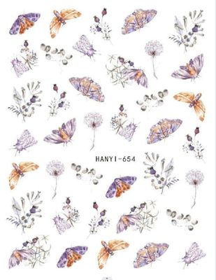 Nail Art Stickers, White Daffodil Flowers, Self-Adhesive Nail Decals, Han654
