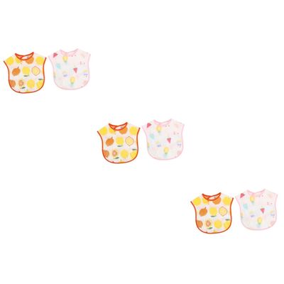 jojofuny 3-Set Sleeveless Baby Bibs, EVA Feeding Bibs, 6 Pieces