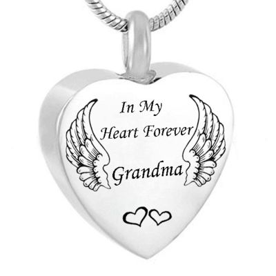 ZEZILE Forever in My Heart Dad and Mom Cremation Urn Necklace