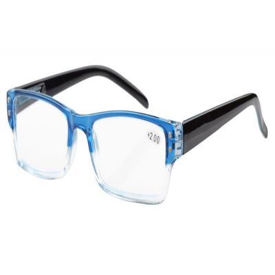 Eyekepper Classic Rectangular Reading Glasses with Spring Hinges Blue +1.00