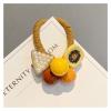 Rope Hair Ties with Beaded Top, Chunky Hair Accessories (Color: 3 Light Blue) (Ginger Color) view 1