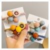 Rope Hair Ties with Beaded Top, Chunky Hair Accessories (Color: 3 Light Blue) (Ginger Color) view 2