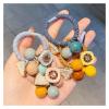 Rope Hair Ties with Beaded Top, Chunky Hair Accessories (Color: 3 Light Blue) (Ginger Color) view 3
