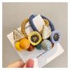 Rope Hair Ties with Beaded Top, Chunky Hair Accessories (Color: 3 Light Blue) (Ginger Color) view 4