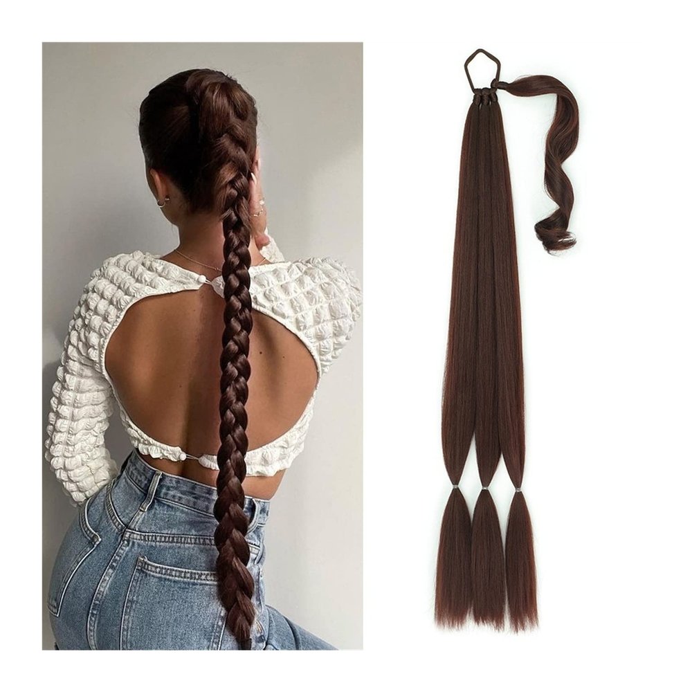 26/34-Inch Synthetic Braided Ponytail Extension