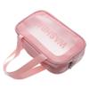 Matte PVC Cosmetic Bag, Large Capacity, Pink view 1