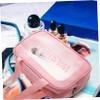 Matte PVC Cosmetic Bag, Large Capacity, Pink view 3