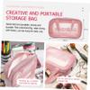 Matte PVC Cosmetic Bag, Large Capacity, Pink view 4