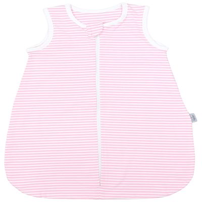TupTam Unisex Baby Summer Sleep Sack, 0.5 TOG, Cotton, OEKO-TEX Certified, Pink Stripe Pattern, Size 62–68