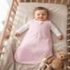 TupTam Unisex Baby Summer Sleep Sack, 0.5 TOG, Cotton, OEKO-TEX Certified, Pink Stripe Pattern, Size 62–68 view 3