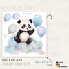WANDKIND Panda on a Cloud V420 Wall Decal for Kids' Room, Hand-Drawn, Panda Nursery Sticker (75 x 75 cm) view 2