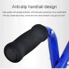 Height-Adjustable Walking Aid for Seniors, Lightweight Foldable Frame with 2 Wheels, Blue view 4