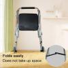 BASII Two-Wheel Walker with Seat, Folding Indoor Rollator, Silver view 2