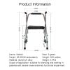 BASII Two-Wheel Walker with Seat, Folding Indoor Rollator, Silver view 3
