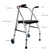 BASII Two-Wheel Walker with Seat, Folding Indoor Rollator, Silver view 4