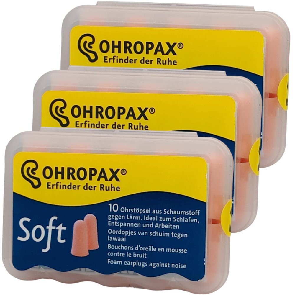 Soft Foam Earplugs, 3 x 10-Count Value Pack, Plus PharmaPerle Shower Gel