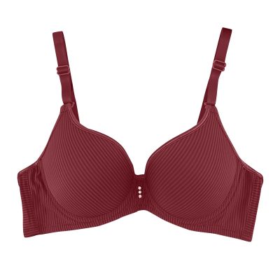 Women's Adjustable Sexy Lingerie Bra, Wine Red, Size 70