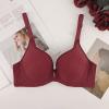 Women's Adjustable Sexy Lingerie Bra, Wine Red, Size 70 view 2