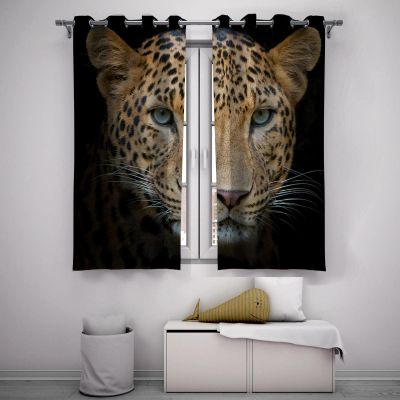 HengYun ART Leopard Blackout Curtains for Kids, 2 Panels, 52 x 72 in