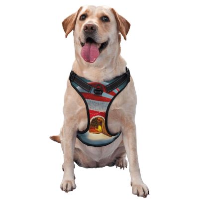 Merry Christmas Printed No-Pull Reflective Dog Harness