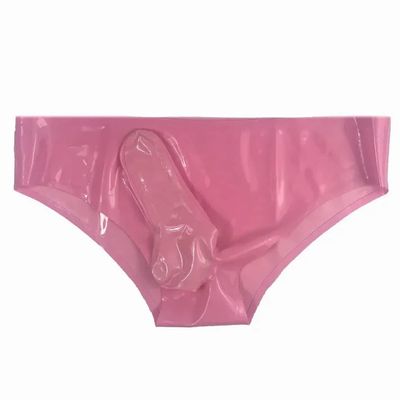 SALANSEX Latex Shorts with Condom, Pink, XXL