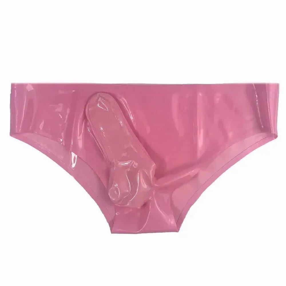 SALANSEX Latex Shorts with Condom, Pink, XXL