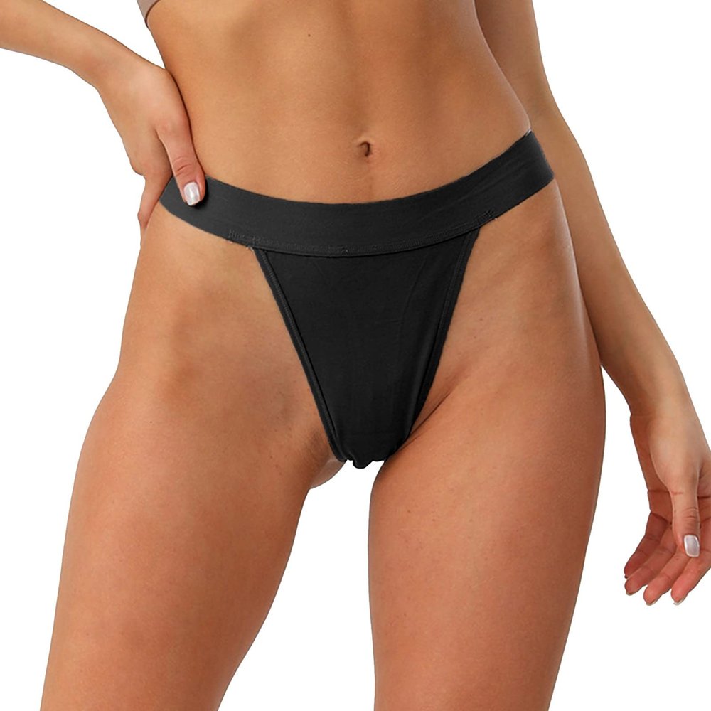 SKFLABOOF Women's Thongs & Hipsters, Open-Crotch Panties, Cotton Lingerie Multi-Pack
