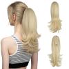 HIHELO Synthetic Clip-In Ponytail Hair Extension, Wavy Bun, 14 in, Color 613 view 1