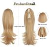 HIHELO Synthetic Clip-In Ponytail Hair Extension, Wavy Bun, 14 in, Color 613 view 2