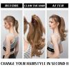 HIHELO Synthetic Clip-In Ponytail Hair Extension, Wavy Bun, 14 in, Color 613 view 4
