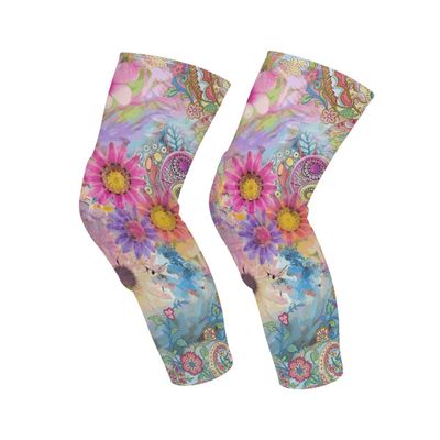 GAIREG Paisley Flowers Knee Sleeves for Men and Women, 1 Pair Compression Leg Sleeves for Sports