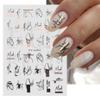Graffiti Stripe Nail Stickers, Rose Gold Abstract Lines, 3D Nail Art Decorations, SJ007-F866 view 2