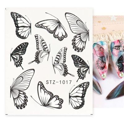 2 Pieces Tropical Summer Palm Design Nail Stickers, Coconut Palm Water-Transfer Decals, DIY Nail Art Decor - 18