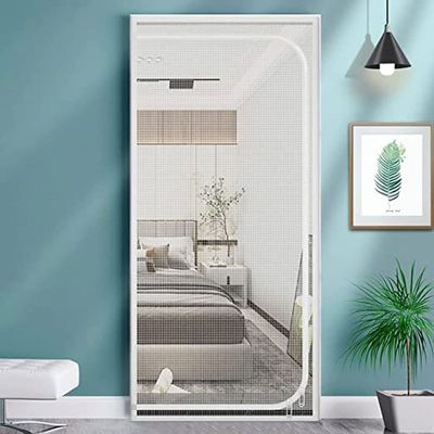 Pet Screen Door, 120 x 220 cm, Zipper Mesh Curtain Door