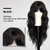 HAIRCUBE Black Long Wavy Wig with Bangs for Women view 3