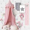 Surwin Baby Bed Canopy Mosquito Net, Pink, No Drilling view 2