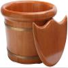 Wooden Foot Bath Bucket with Cover, Oak Foot Spa Basin view 2