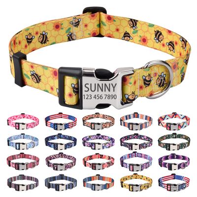 Mihqy Personalized Dog Collar with Engraved Name and Phone Number - Soft & Comfortable