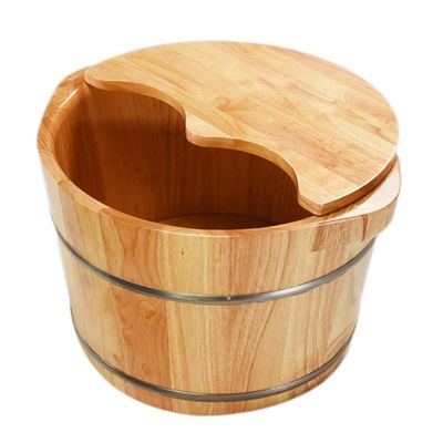 Wooden Foot Bath Barrel for Adults, Oak Basin, 26 cm High