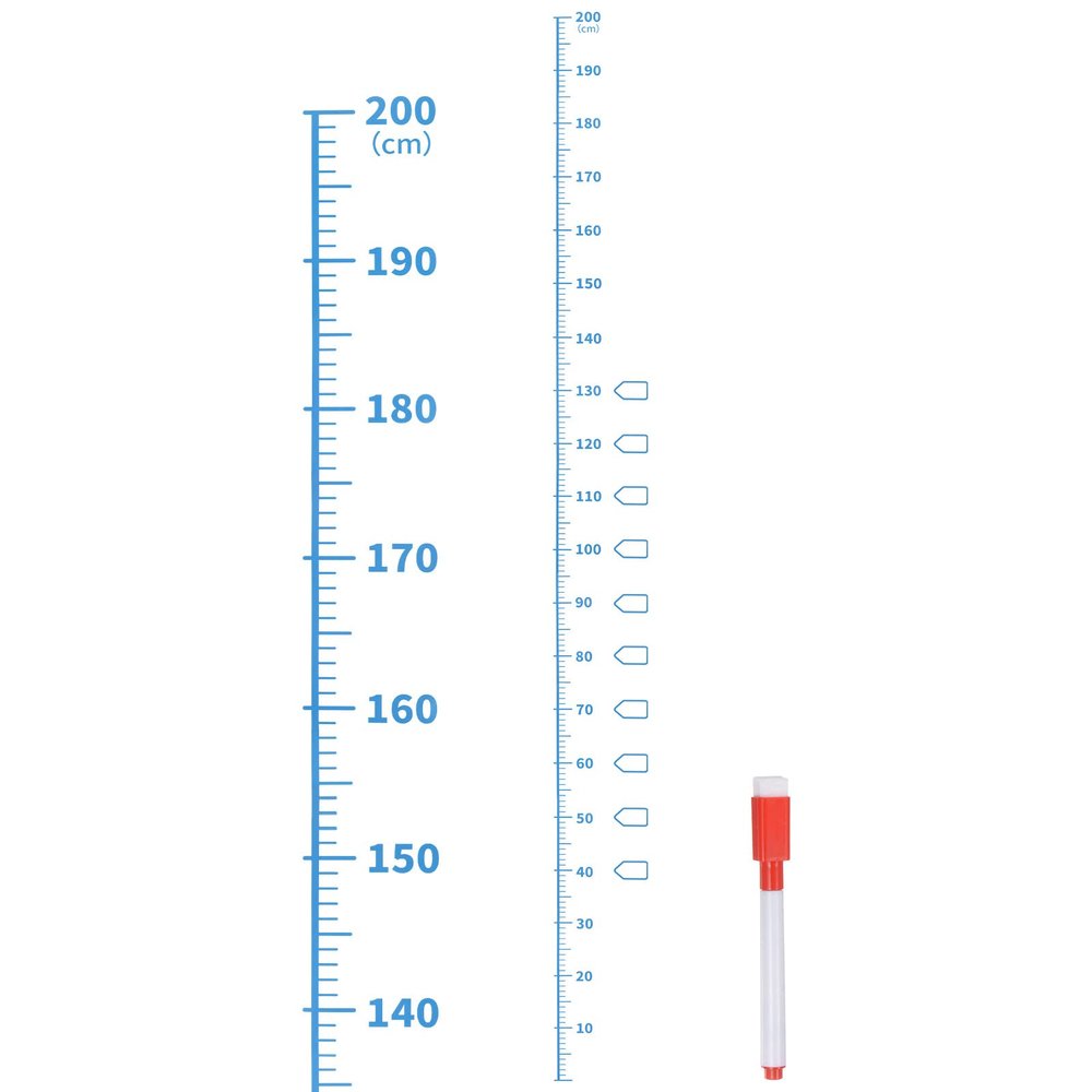 Sourcing Map 200 cm Metric Growth Chart Wall Decor with Marker, Light Blue
