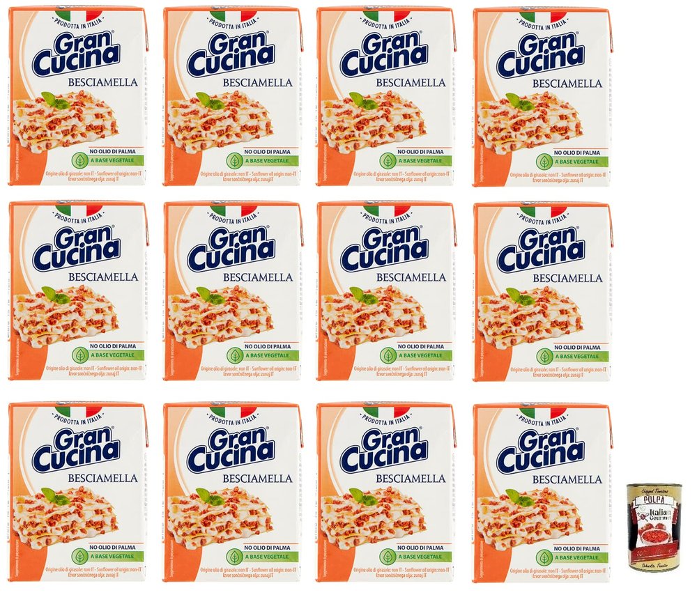 Italian Gourmet Besciamella Sauce, 12 x 200 g, Plant-Based Cooking Cream