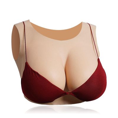 LXURY Silicone Breast Form with Round Neck, B–G Cup, Cotton-Filled, Yellow
